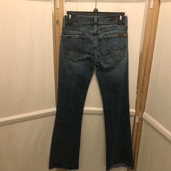 7 For All Mankind Women's Blue Boot Cut Jeans - Picture 4 of 8